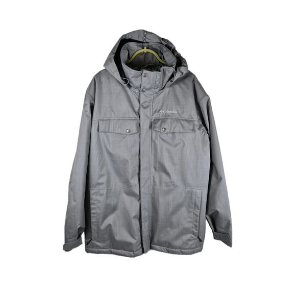 New Columbia Thermal Coil Jacket Zip Hooded Men Size XXL Gray Winter Coat Defect - Picture 1 of 10